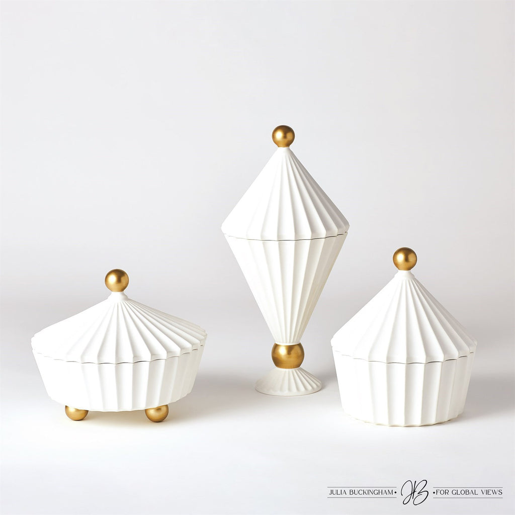 Cirque Vessel with Lid - White