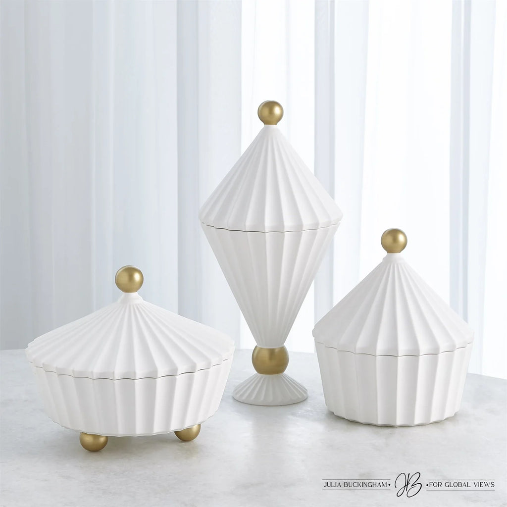 Cirque Vessel with Lid - White