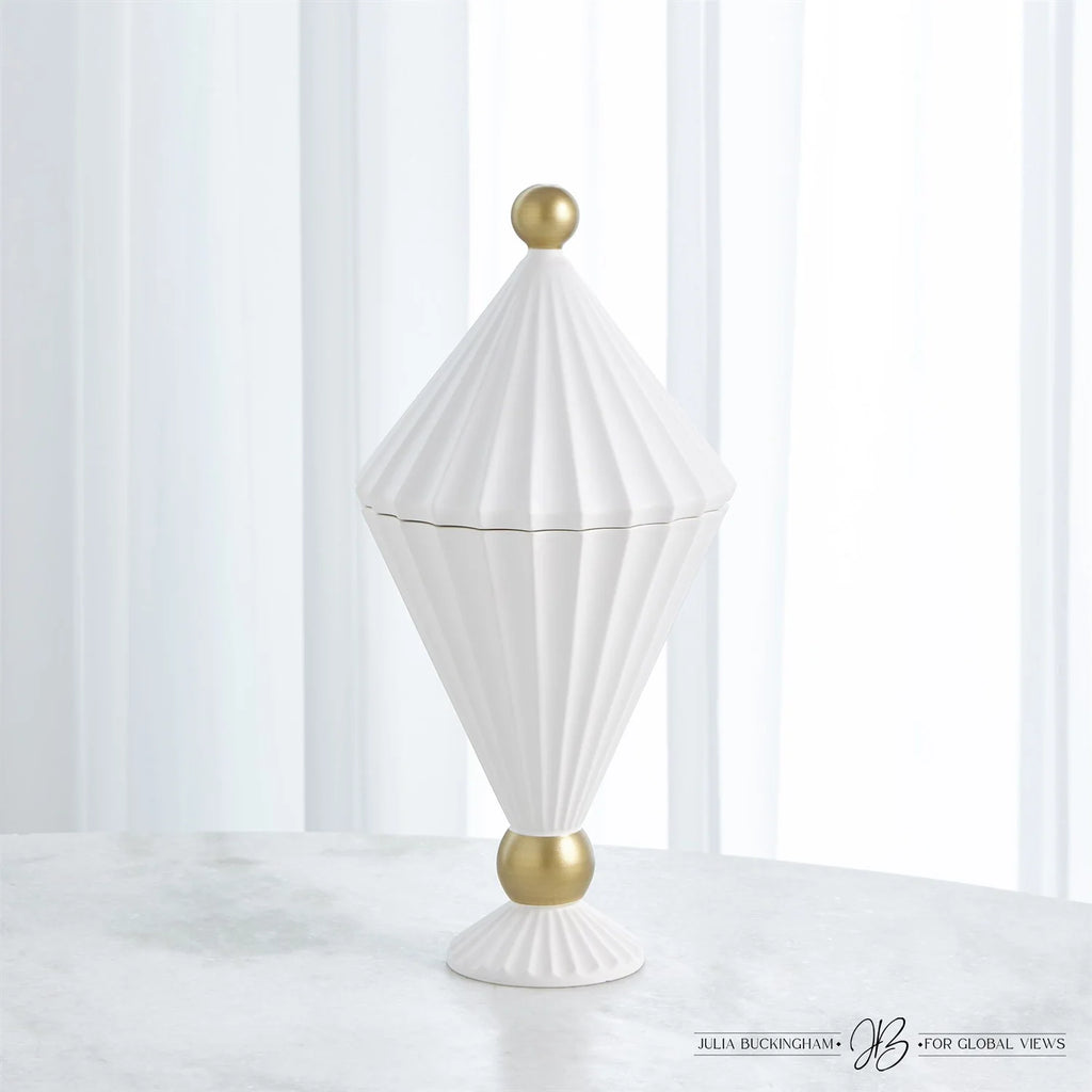 Cirque Vessel with Lid - White