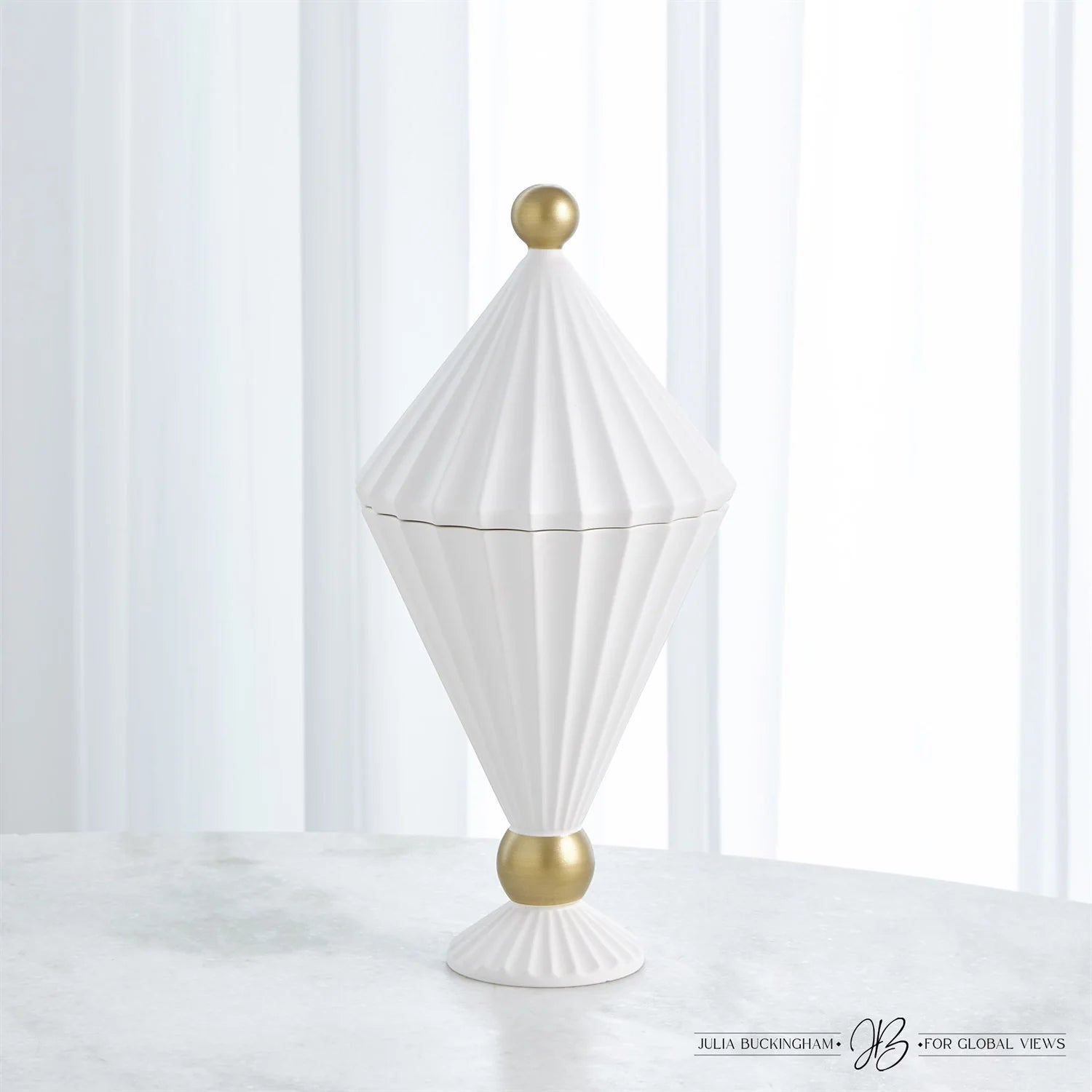 Cirque Vessel with Lid - White