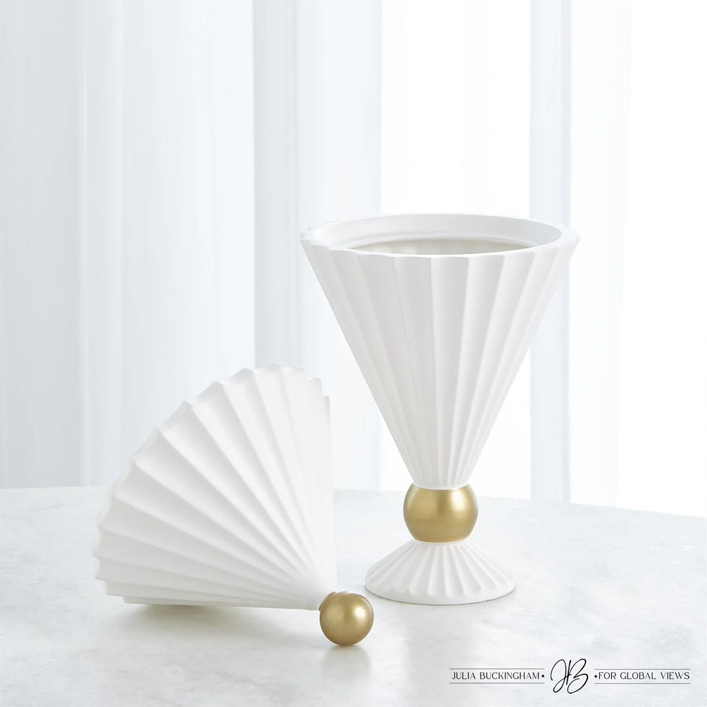 Cirque Vessel with Lid - White
