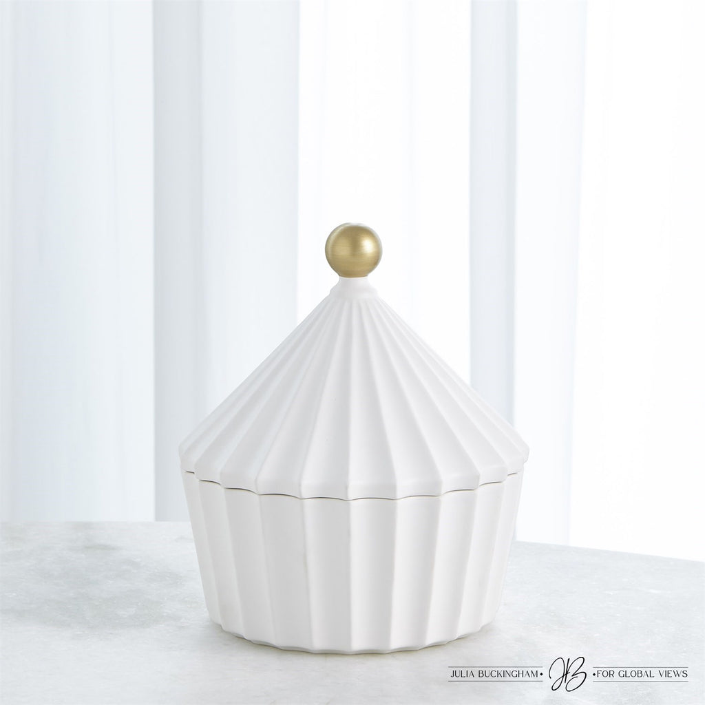 Cirque Vessel with Lid - White
