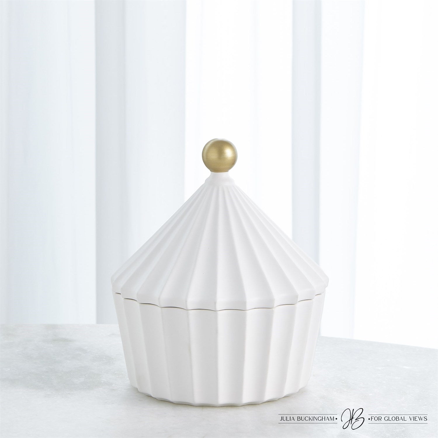 Cirque Vessel with Lid - White