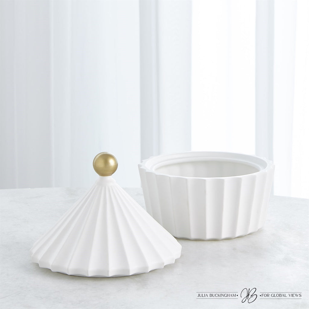 Cirque Vessel with Lid - White