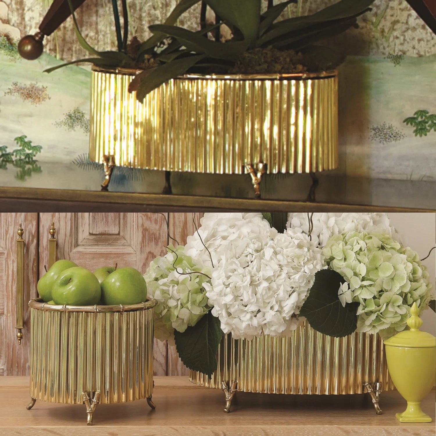 Corrugated Bamboo Cachepot