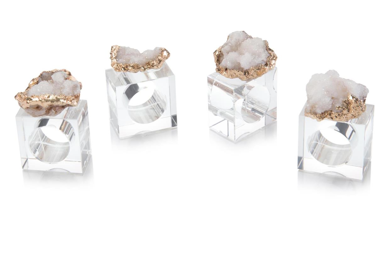 Set of Four Geode Napkin Rings